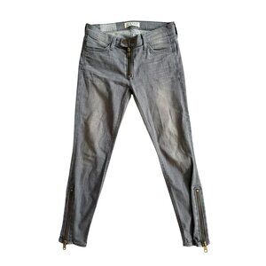 ELIZABETH AND JAMES Textile Gray Skinny Moto Zip Jeans Size 28